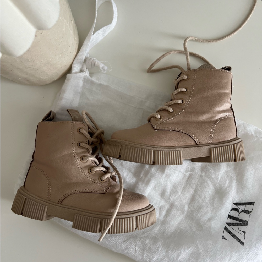 Zara Baby Beige Combat Boots